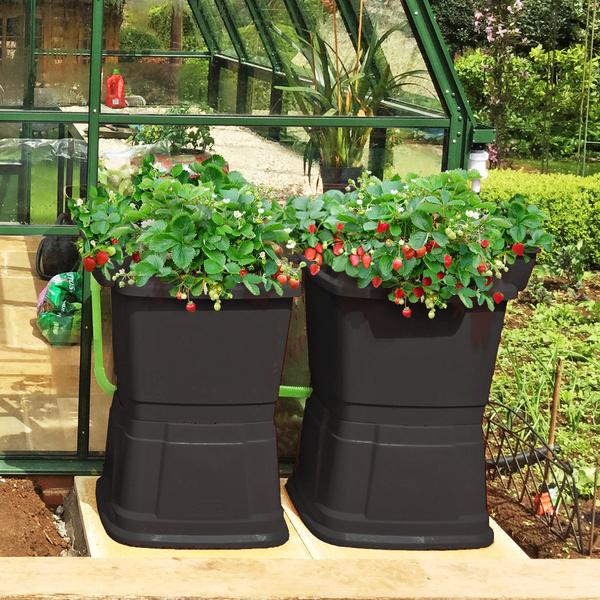 Rainwater Terrace 1 Tier 134L Water Butt With Planters