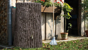 Evergreen Tree Trunk Water Butt – 475 Litres - Freeflush Rainwater Harvesting Ltd. 