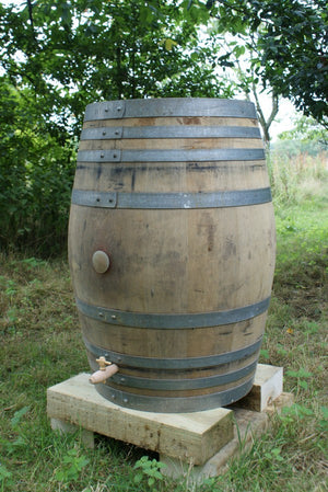 Real Oak Wine Barrel Water Butt 225 Litre - Freeflush Rainwater Harvesting Ltd. 