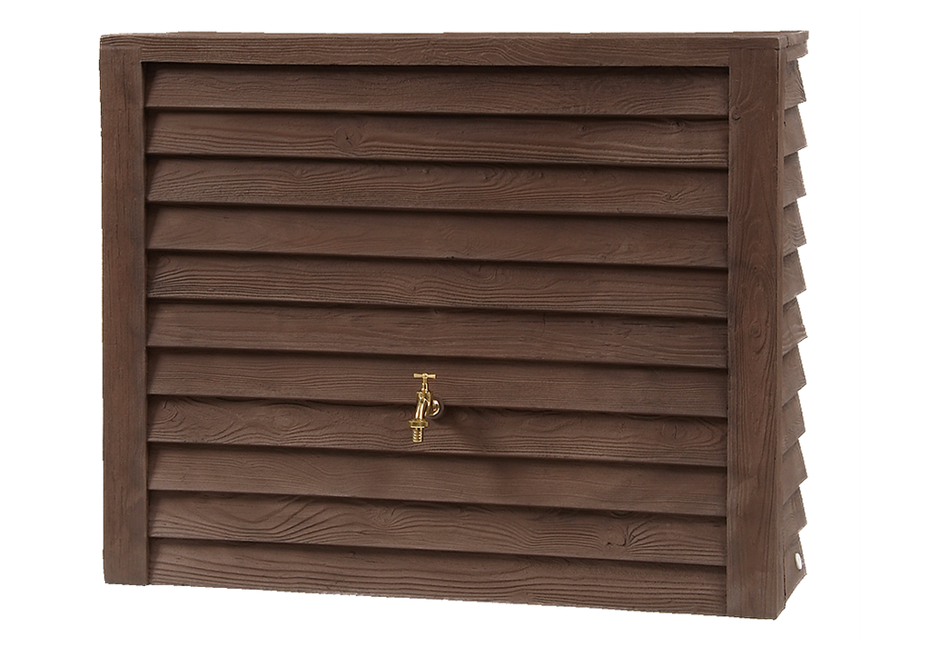 Classic slim 350l wood effect water butt with optional diverter and free tap - Freeflush Rainwater Harvesting Ltd.