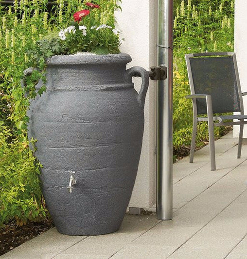 Antique amphora terracotta vase water butt, 250, 360 and 600 litre capacity - Freeflush Rainwater Harvesting Ltd.