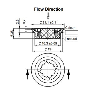 22mm flow regulator with housing and isolation valve