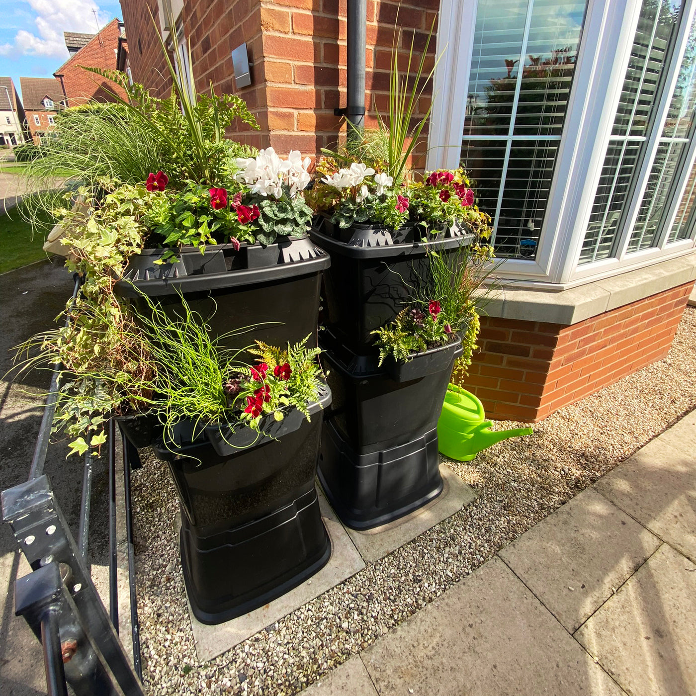 2 litre plant pots Rainwater Terrace Double 2 Tier 268 Litre Water Butt