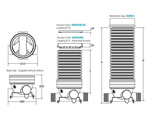 Accesso Surface Water Inspection Chamber - 450mm Diameter For 150 and 225mm Twinwall Pipe