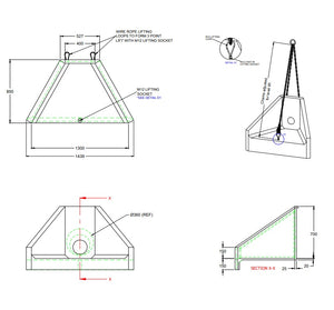 FlowBrake Concrete Drainage Headwall 90 to 300m outlet