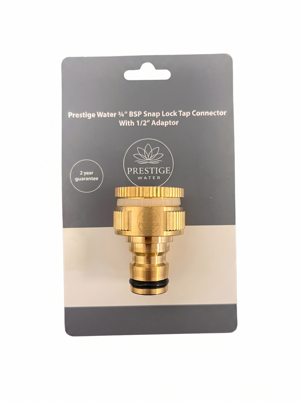 Prestige Water 3/4" BSP Snap Lock Tap Connector with 1/2" Adaptor - Freeflush Water Management Ltd. 