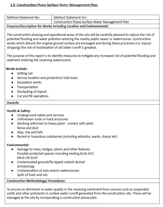 SuDS Construction Phase Plan - Freeflush Water Management Ltd. 