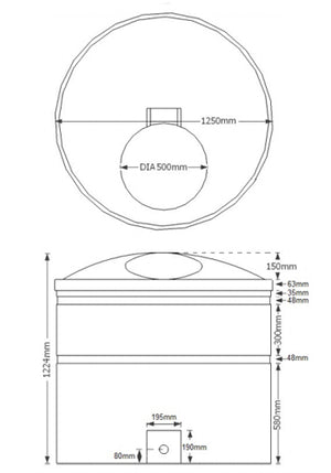 1,300 Litre Water Tank