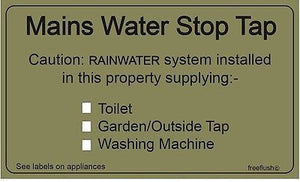 Rainwater Harvesting Adhesive Labels Sticker Pack - Freeflush Rainwater Harvesting Ltd. 