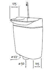 GrandeSys (AquaDue) Toilet cistern with integrated sink SPARES - Freeflush Rainwater Harvesting Ltd. 