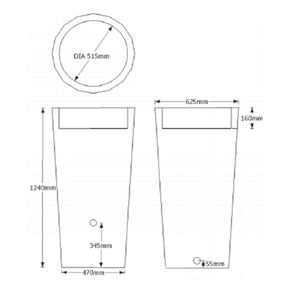 255 Litre Metropolitan Water Butt Planter