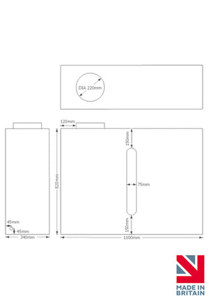 280 Litre Slim Water Butt Rain Harvesting Tank