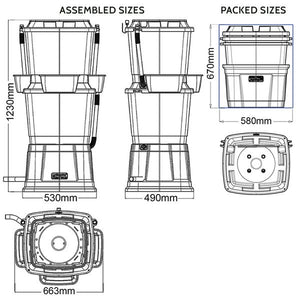 Rainwater Terrace 2 Tier 134 Litre Water Butt With Planters