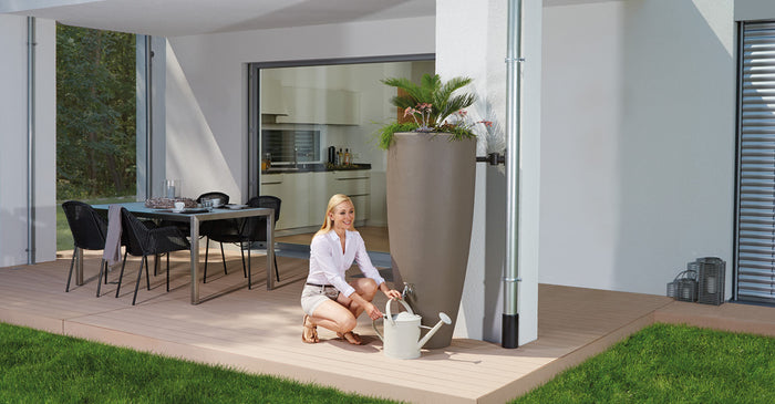 Elegant 300 litre modern rainwater harvesting water butt planter