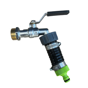 Freeflush hose adaptor/reducer, 1 1/4" to 1/2" barbed, snap lock (hozelock)