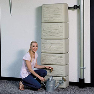 300l slim wall water butt stone or wood effect - free tap