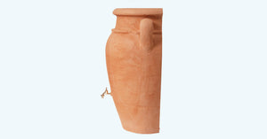 Antique wall (flat back) amphora terracotta water butt - 260  litre capacity - Freeflush Rainwater Harvesting Ltd. 