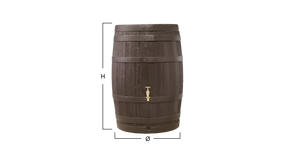 Barrica rain water barrel water butt -260 and 420 litre capacity - Freeflush Rainwater Harvesting Ltd. 