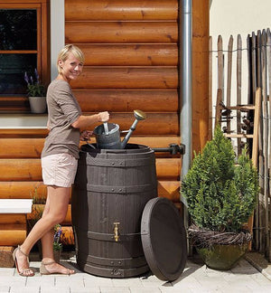 Barrica rain water barrel water butt -260 and 420 litre capacity - Freeflush Rainwater Harvesting Ltd. 