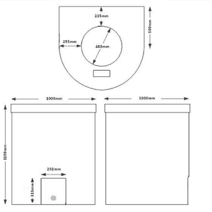 D-shaped 1000 Litre Water Tank