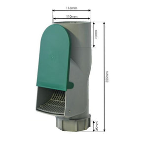 Water butt downpipe leaf separator