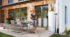 Natura 2 in 1 Water Butt with Top Planter - Freeflush Rainwater Harvesting Ltd. 