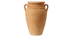 Antique wall (flat back) amphora terracotta water butt - 260  litre capacity - Freeflush Rainwater Harvesting Ltd. 