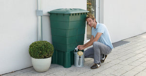 Square water butt green 200, 300 and 500 litre - Freeflush Rainwater Harvesting Ltd. 