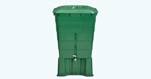 Square water butt green 200, 300 and 500 litre - Freeflush Rainwater Harvesting Ltd. 