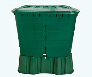 Square water butt green 200, 300 and 500 litre - Freeflush Rainwater Harvesting Ltd. 