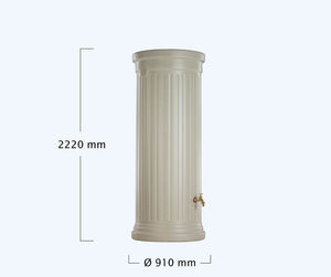 Stone Effect Column Water Butt - 330, 500, 1000 and 2000 litre capacity - Freeflush Rainwater Harvesting Ltd. 