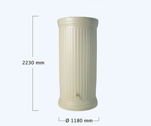 Stone Effect Column Water Butt - 330, 500, 1000 and 2000 litre capacity - Freeflush Rainwater Harvesting Ltd. 