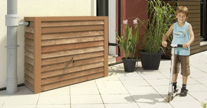 Classic slim 350l wood effect water butt with optional diverter and free tap - Freeflush Rainwater Harvesting Ltd. 