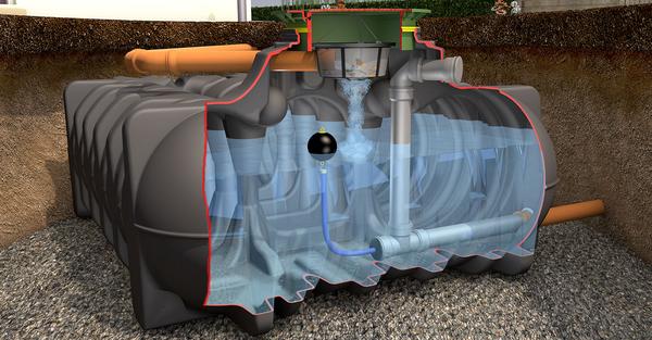 5,000 litre SuDS Rainwater Attenuation Tank with integrated flow regulator