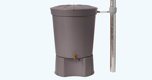 Lanzarote Garphite Grey 300 litre water butt - Freeflush Rainwater Harvesting Ltd. 