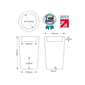 Midi Metropolitan Water Butt Planter 165 Litre