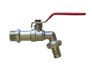 Garden Lever tap, BSP thread  with barbed hose connector - Freeflush Rainwater Harvesting Ltd. 