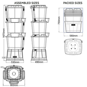 Rainwater Terrace 3 Tier 200 Litre Water Butt With Planters - Freeflush Rainwater Harvesting Ltd. 